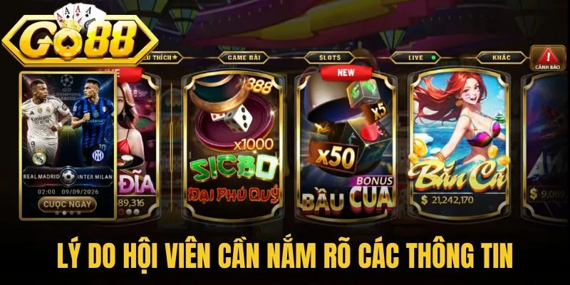 Lý do hội viên cần nắm rõ các thông tin