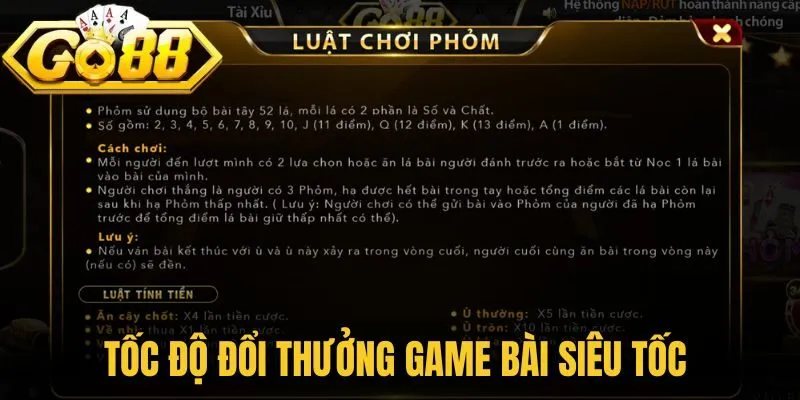 Tốc độ đổi thưởng game bài siêu tốc để tiết kiệm thời gian