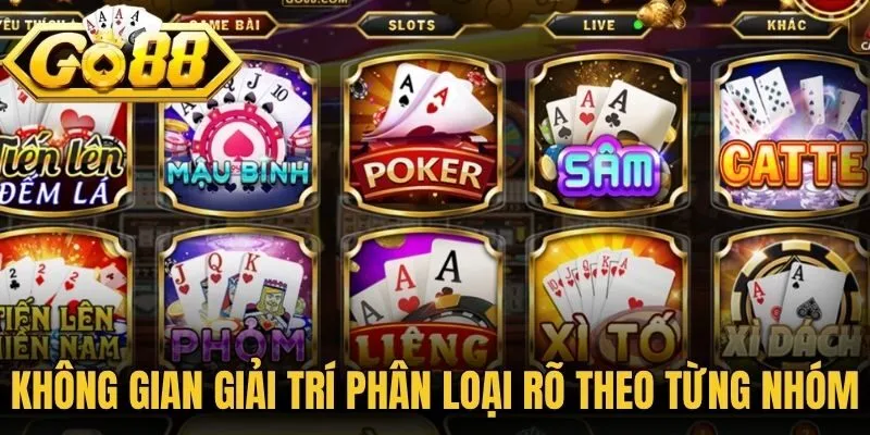 Không gian giải trí phân loại rõ theo từng nhóm