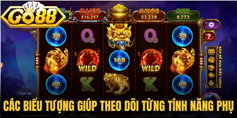 Các biểu tượng giúp theo dõi từng tính năng phụ