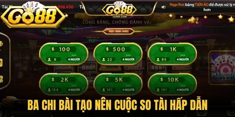 Ba chi bài tạo nên cuộc so tài hấp dẫn