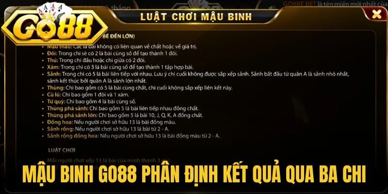 Mậu binh Go88 phân định kết quả qua ba chi