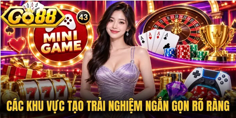 Các khu vực tạo trải nghiệm ngắn gọn rõ ràng