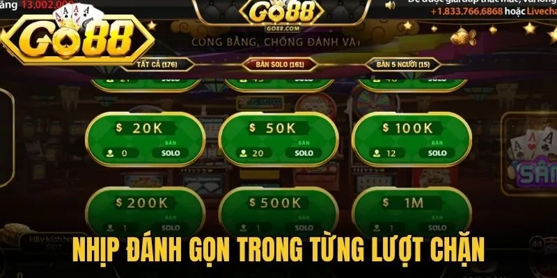 Nhịp đánh gọn trong từng lượt chặn