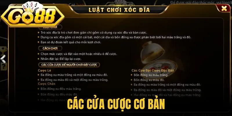 Các cửa cược cơ bản